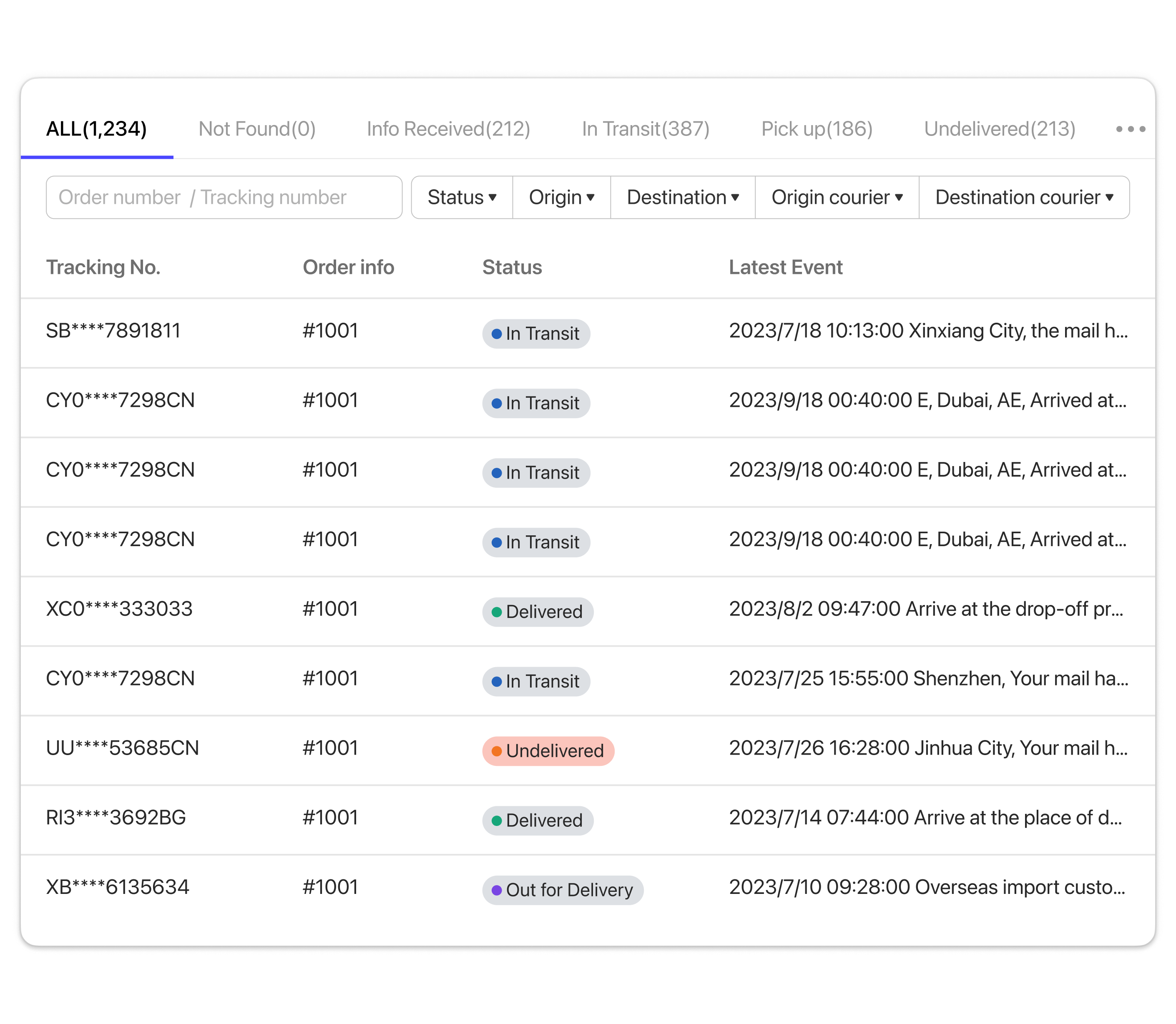 Shopify Tracking APP